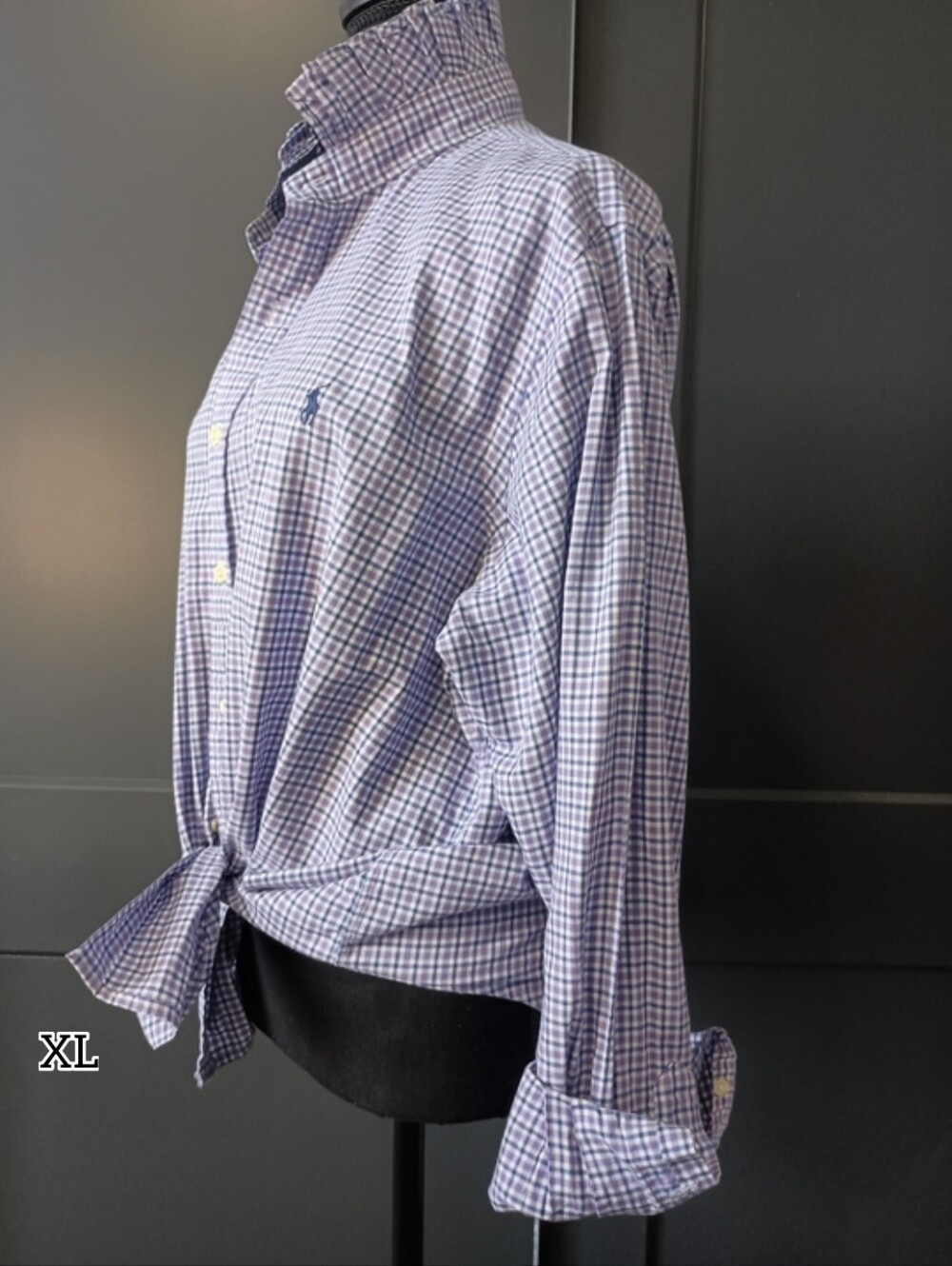 Upcycled Women's Ralph Lauren Ruffled Collar Shirt #127